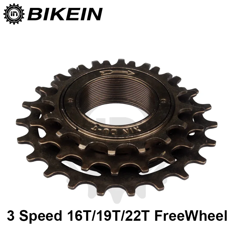 BIKEIN-велосипедный односкоростной 12 T/14 T/16 T свободного хода 3 скорости 16 T/19 T/22 T маховик Звездочка Шестерня Металл 34 мм велосипедный BMX запчасти для велосипеда