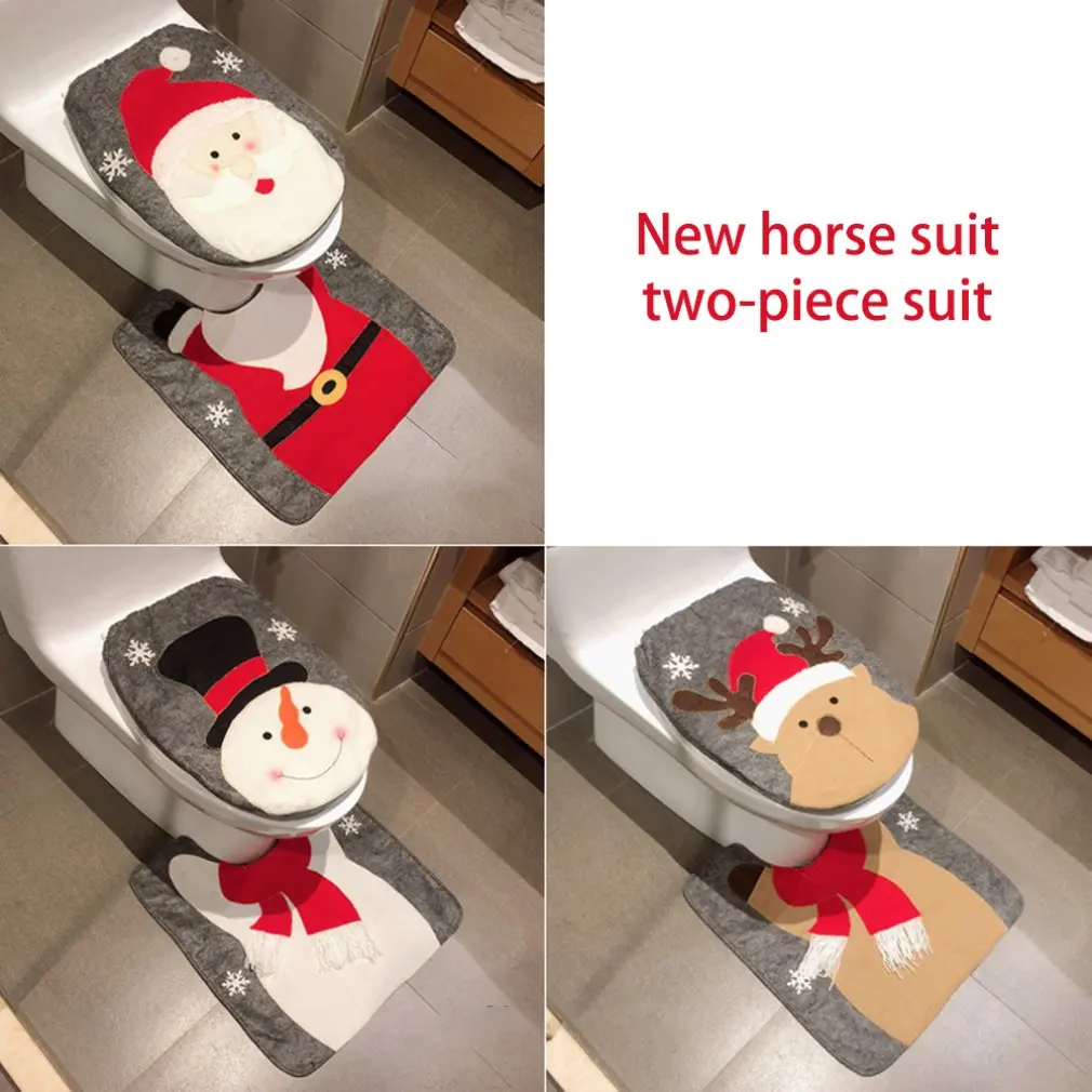 Санта Клаус коврик для сиденья унитаза крышка водяного бака Санта Снеговик Moose ковер легкая чистка устойчивость к скольжению