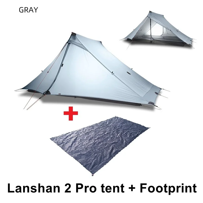Gray Suit 3F UL Шестерни Lanshan 2 Pro Американская классификация проводов 2Р палатка 3 сезона 20D двухсторонняя силиконовое покрытие, усовершенствованное Новое Silnylon без полюс Сверхлегкий - Цвет: Gray Suit