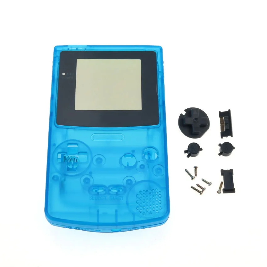 Clear blue YuXi полный корпус оболочка Обложка для nintendo Gameboy цвет GBC Ремонт Часть Ограниченная серия чехол в виде ракушки пакет - Цвет: Clear blue