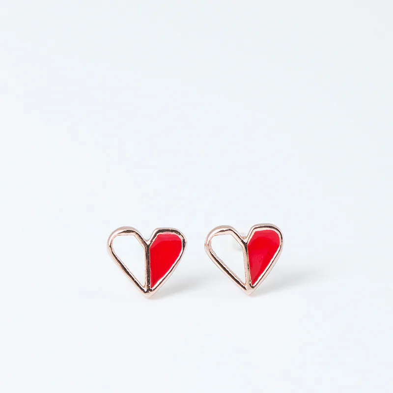 

Genuine Fashion 925 Sterling Silver Sweet Cute Dazzling CZ Heart Stud Earrings For Women Girls Kids Lady Jewelry