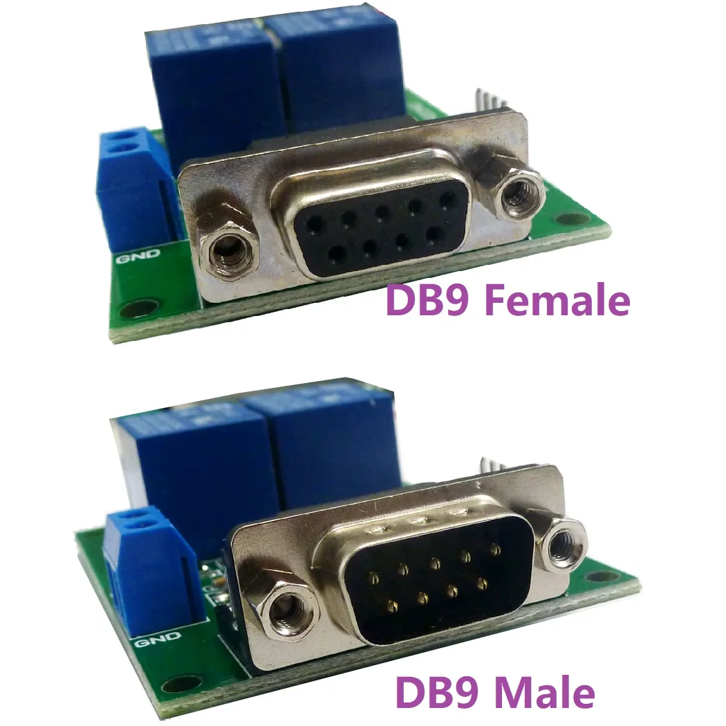 DB9 Женский/мужской RS232 UART Переключатель платы DC 12V 232 релейный модуль для PLC LED