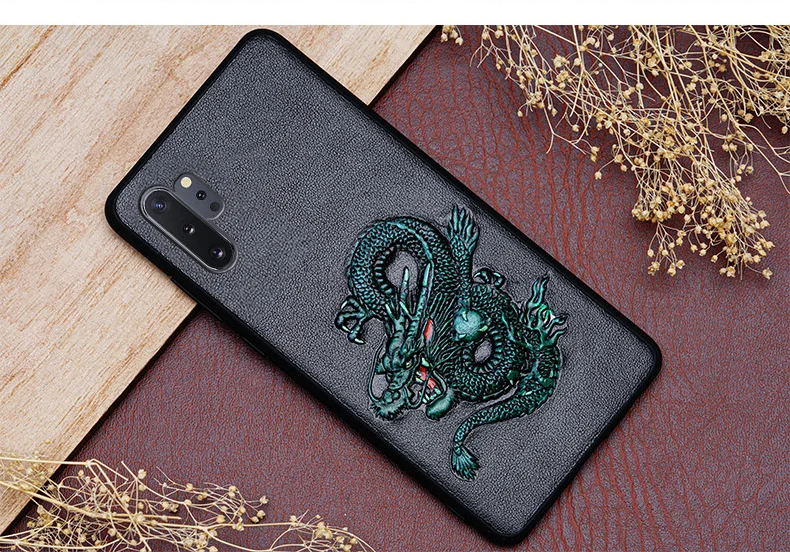 Креативный чехол с тиснением из натуральной кожи ручной работы для samsung galaxy A50 A70 A40 A20 Note 8 9 10 S8 S9 S10 plus чехол для телефона r