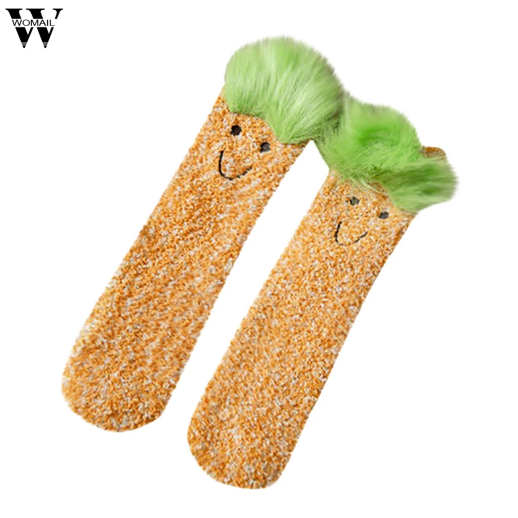 Womail Ms. японский Повседневный толстый коралловый флис вышивка стерео мультфильм домашние носки-тапочки полотенце носки без пятки