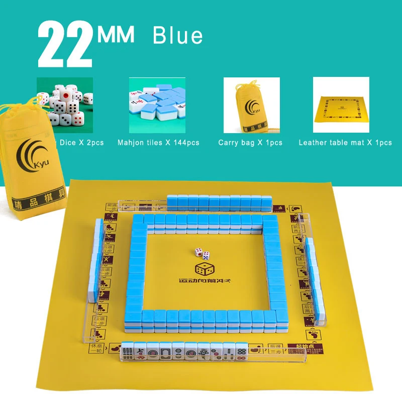 22mm blue no box Горячая Мини маджонг портативный складной ящик для хранения Majiang набор настольная игра Mah-jong Путешествия Крытый развлечения Настольные игры - Цвет: 22mm blue no box