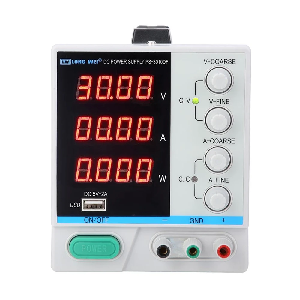 US $53.96 New 30V 10A Adjustable Switching DC Power Supply 4 Digit Display USB Charging Repair PS3010DF Regulated Laboratory Power Supply