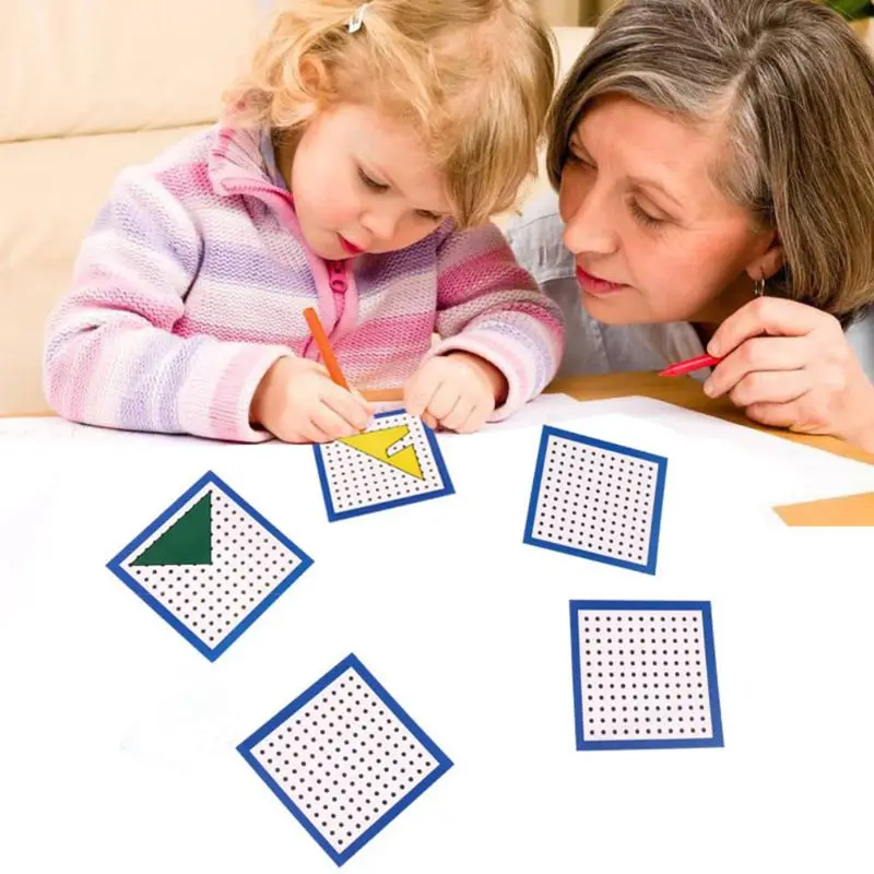 Детская деревянная Geoboard блок с сеткой отверстий Geo доска Графический детские развивающие игрушки R7RB
