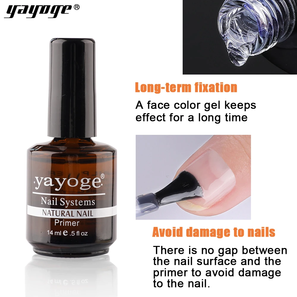 Yayoge Top Coat Base Coat Gel Polish For Nail Art Design Top Coat no wipe Nails Primer Soak Off