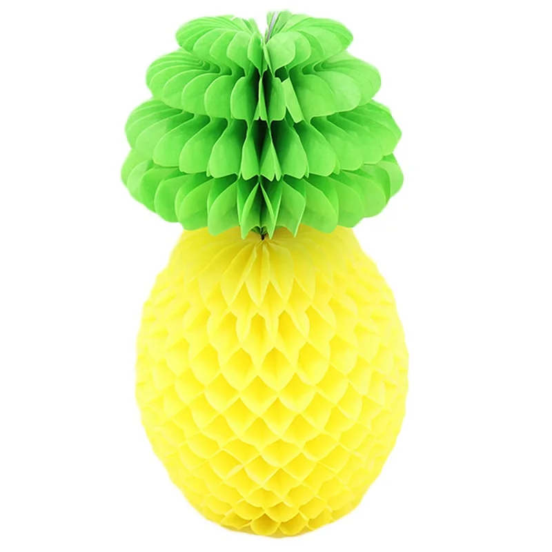 31cm yellow 1pcs Летние Гавайские вечерние бумажные тарелки и Соломки с ананасом Фламинго бинкин воздушный шар очки баннер украшения для тропического пляжа Вечерние - Цвет: 31cm yellow 1pcs