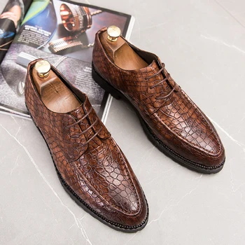 

2020 Popular Men Dress Oxford Shoes Brown Men Luxury Brand Shoes Fashion Office Shoes for Mens Brand Casual Business Shoes Man