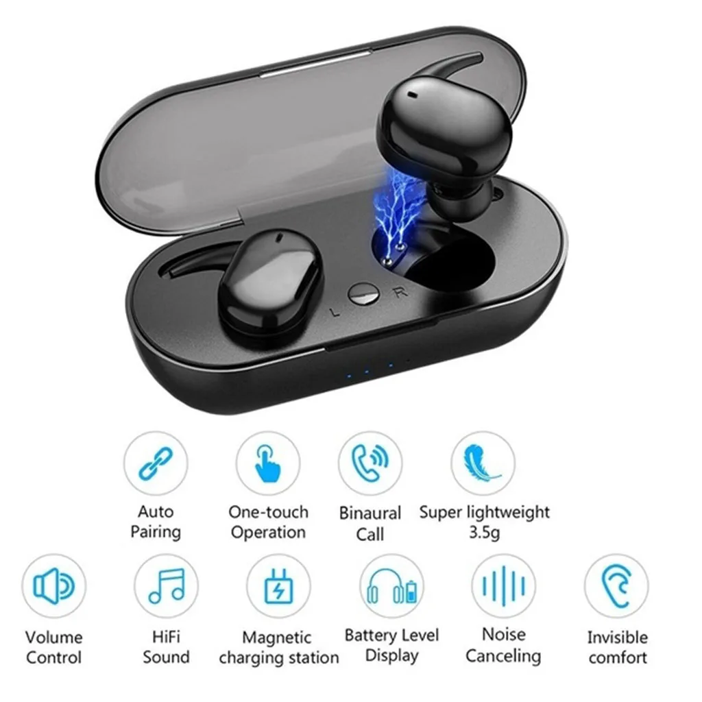 Y30 In-Ear Bluetooth 5.0 TWS Earphone Earbuds Good Sound Touch Control Waterproof IPX5 Headphones Voice Cancel Earpiece Ear Bud