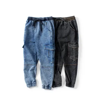 

2019 New Autumn Children Jeans Trousers Kids Knitted Denim Pants For Teens Big Boys 6 8 10 12 14 Years Cargo Pants Clj332