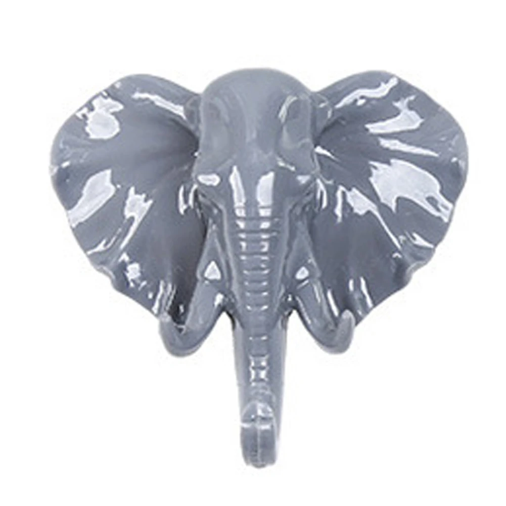 Home Storage Multifunctional Animal Sticky Holder Self Adhesive Elephant Head Wall Hook Bathroom ABS Decorative Kitchen