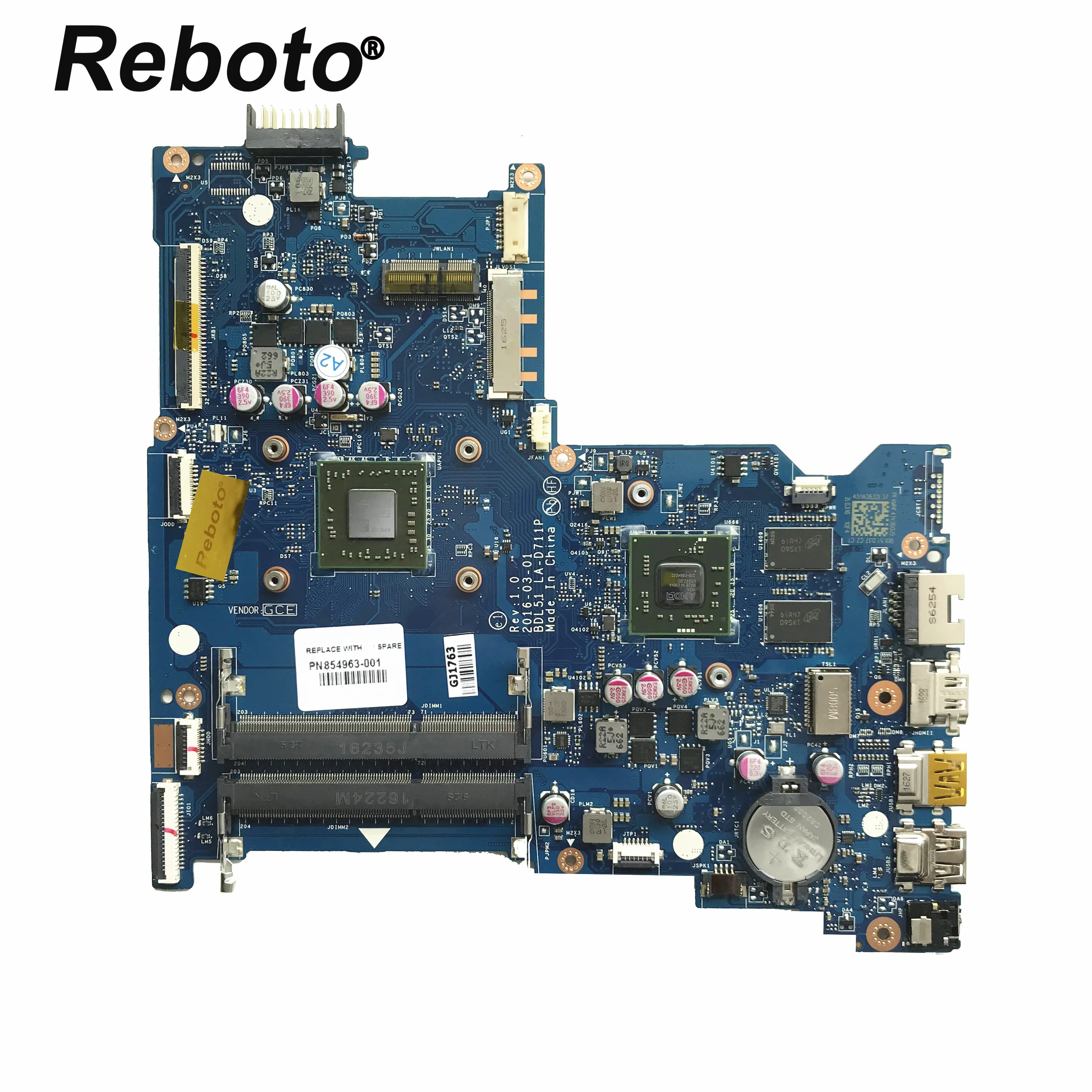 Для HP 15-BA серийная материнская плата для ноутбука с A8-7410 Процессор 860340-001 854963-001 аккумулятор большой емкости BDL51 LA-D711P тестирование Быстрая