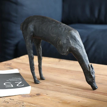 

Nordic Black Cast Iron Animal Broken Arm Cow Statue Ornament Abstract Art Crafts Placed New House Decoration Accessories Gifts