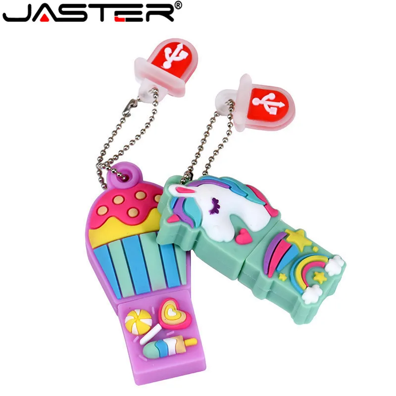 JASTER мультфильм флеш-накопитель в виде единорога 64 ГБ 32 ГБ usb флеш-накопитель Флешка 16 ГБ 4 ГБ карта памяти u диск модный подарок