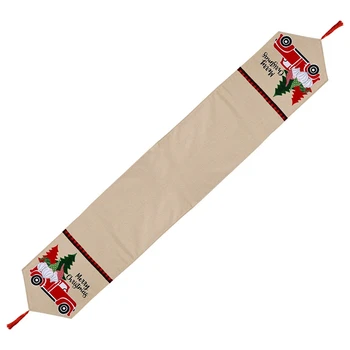 

Linen Christmas Elk Snowman Table Runner Merry Christmas Decor for Home 2021 Xmas Ornaments New Year's Decor Navidad