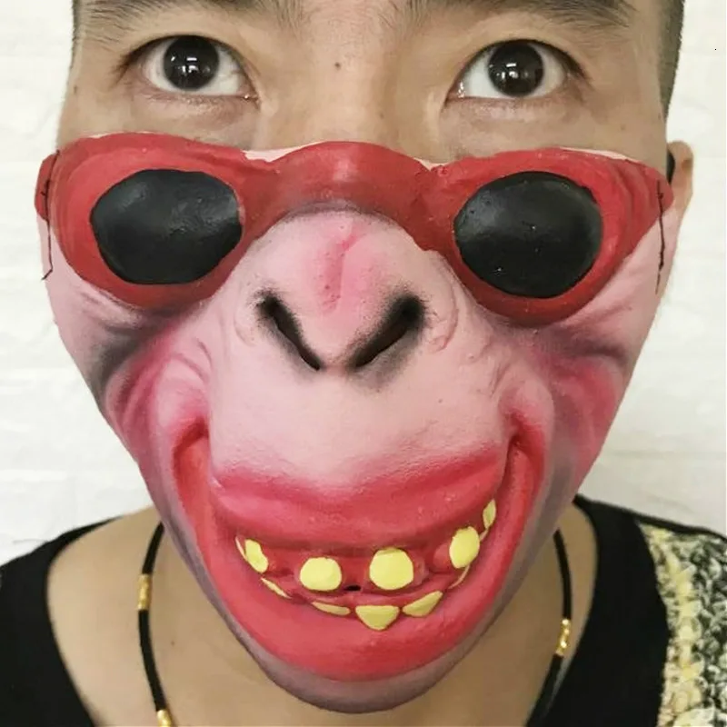 Смешной, латексный мягкий взрослых ужасов маски вечеринка Хэллоуин клоун Косплей Половина лица ужасный уродливый большой нос реалистичный силиконовый маскарад - Цвет: 14