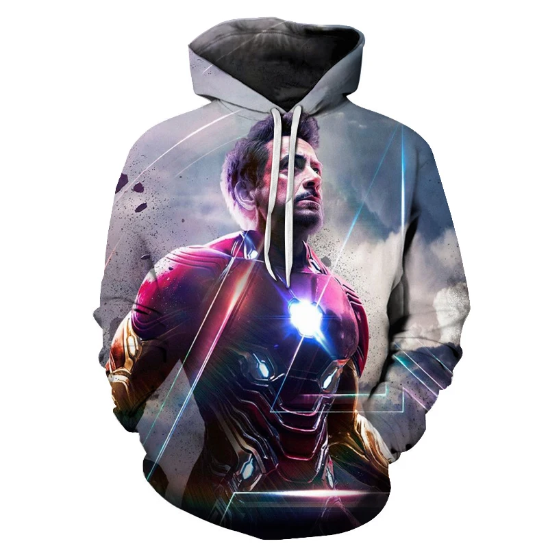 Лидер продаж мужские толстовки с 3D принтом Железный человек спортивный костюм