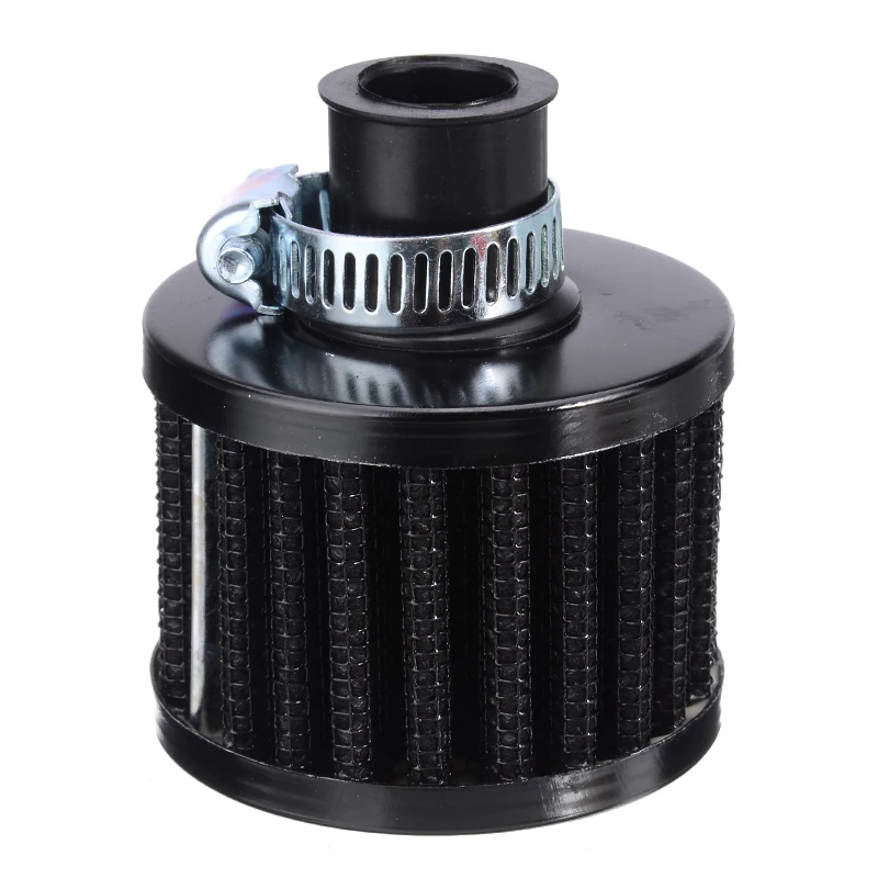 Mayitr 1set Aluminum 2-port Oil Catch Can Reservoir / Tank Universal Black With PCV/CCV Air Filter