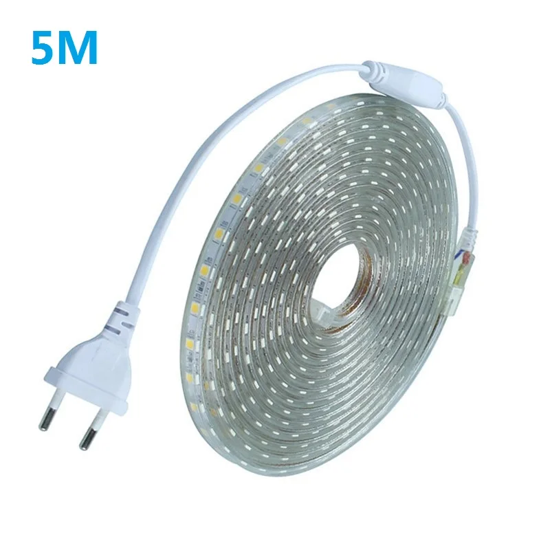 

5M EU plug LED Strip Light 300LED SMD5050 Flexible Strip Light IP67 Waterproof Outdoor Garden Lighting Dropshipping