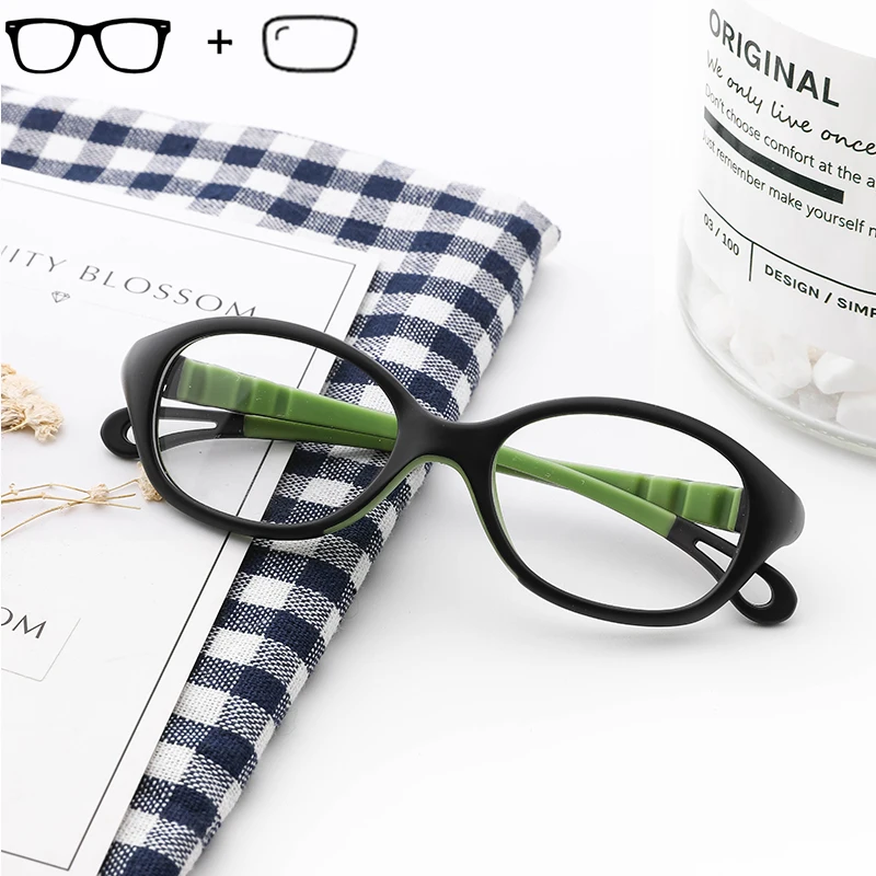 Оптические детские очки в оправе с ацетатными линзами Детские гибкие защитные