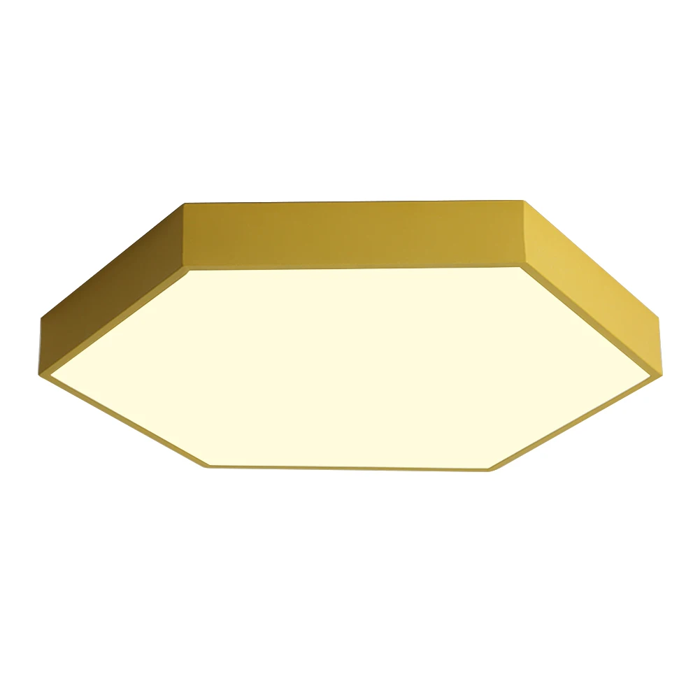

Home Iron Hexagon Surface Mounted Indoor European Style Study Led Kitchen Porch Ceiling Light Ultrathin Decoration Bedroom
