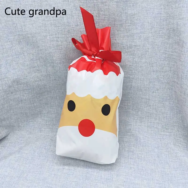 Cute grandpa Для рождественской вечеринки сумки подарок посылка фестиваль вечерние поставки 15x23,5 см вечерние свадебные украшения 10 шт./упак. конфетная сумка Счастливого Рождества - Цвет: Cute grandpa