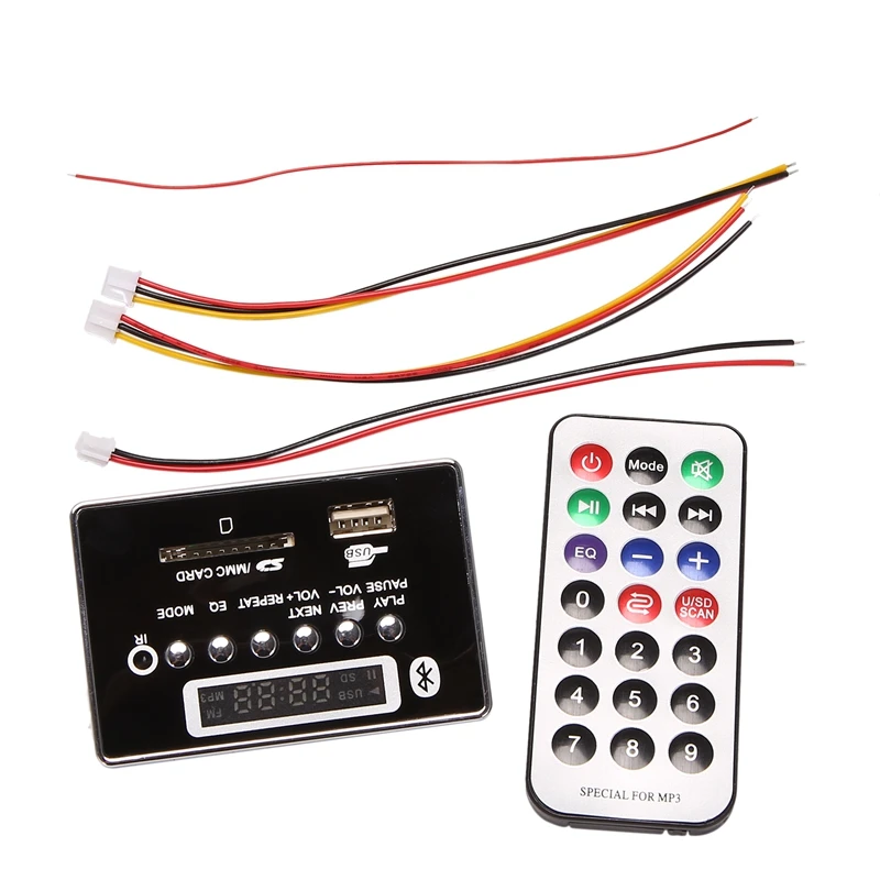 MP3 Decoder Board DC 5V 12V Bluetooth Audio FM Aux Radio USB Player for Reading Songs Etc | Электроника