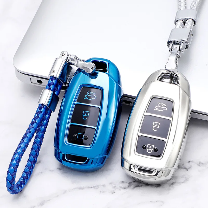 

Soft TPU car key case cover shell For Hyundai i30 Ix35 KONA Encino Solaris Azera Grandeur Ig Accent Santa Fe Palisade 2017-2019
