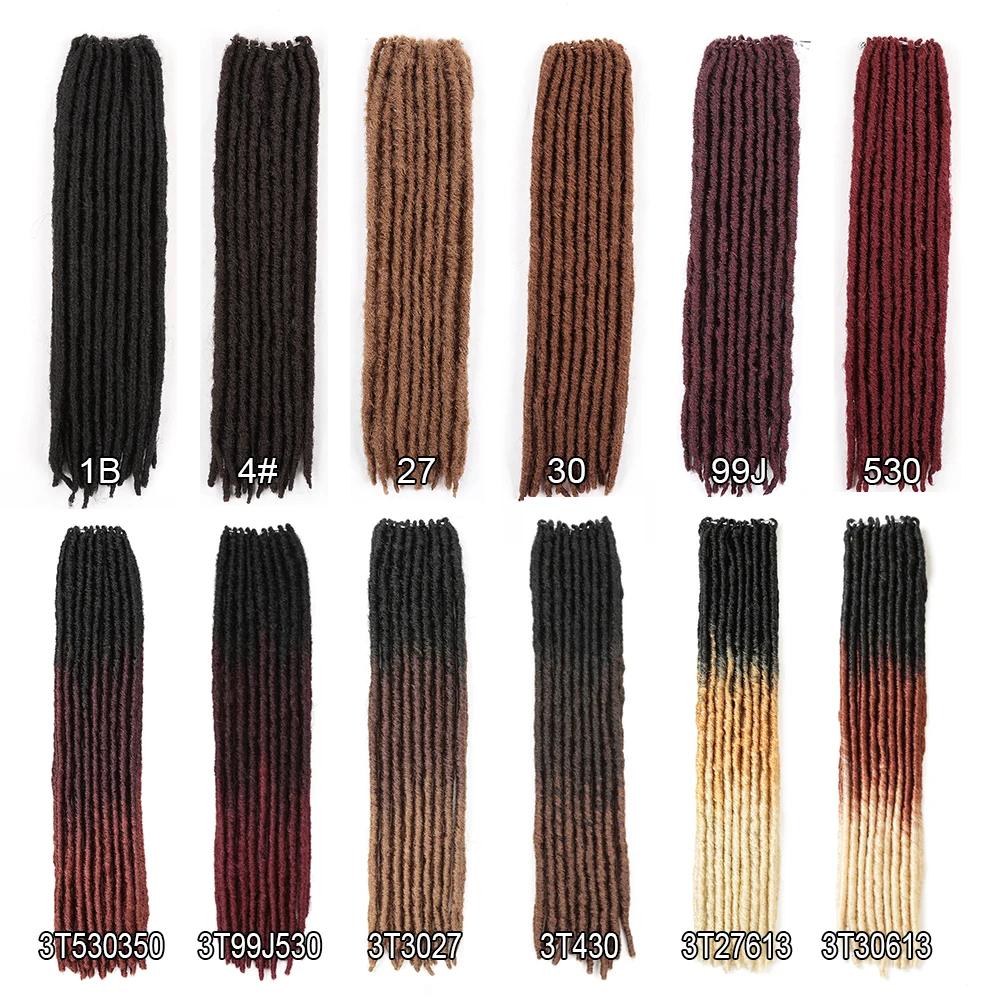 Golden Beauty 18inch Synthetic Straight Goddess Faux Locs Crochet Braids Natural Hair Extensions 18stands Low Temperature Fiber
