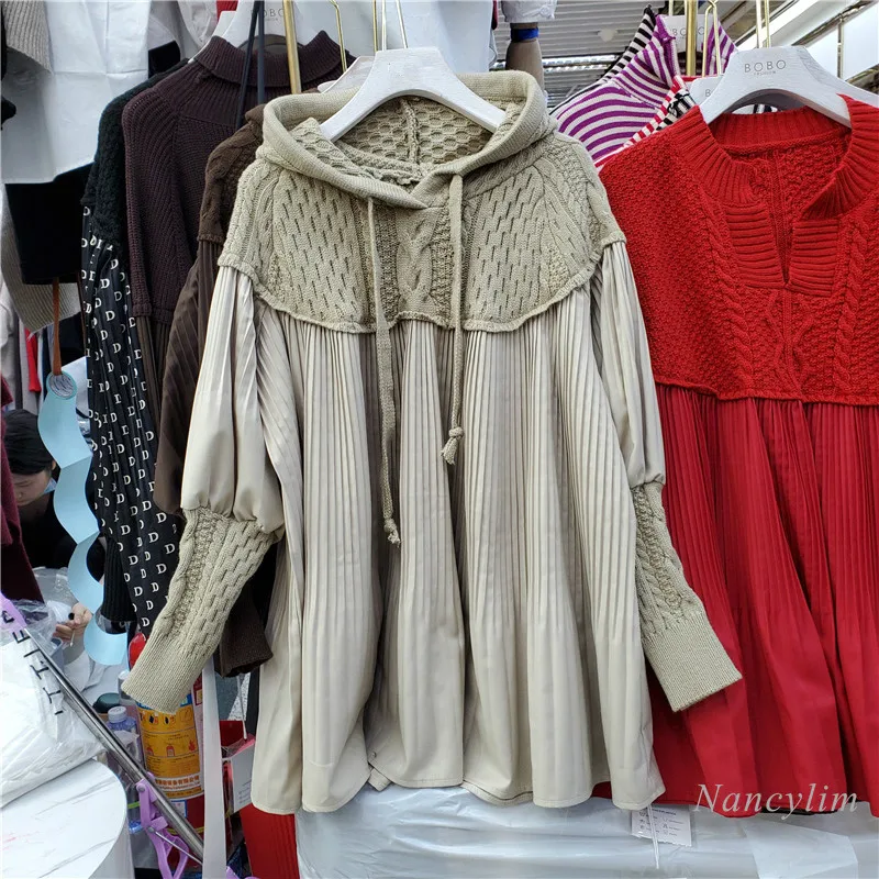 

Hooded Pullovers Sweater for Women European Station Style 2021 Spring New European Style Loose Oversize Coat Top Mujer