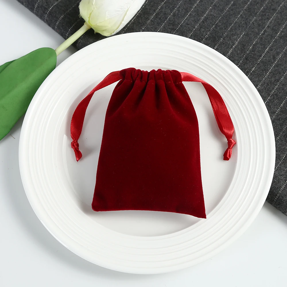 Samt-Schmuckbeutel mit Kordelzug und Seide für Hochzeit, Party, Süßigkeiten, Schmuck, Organizer, Geschenkbeutel, Ohrringe, Armbänder, Verpackung, Rosa – Detail 11