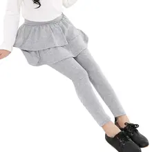 Модная детская юбка-пачка с рюшами для девочек; эластичные брюки-леггинсы; брюки для маленьких девочек; Новое поступление; От 3 до 11 лет