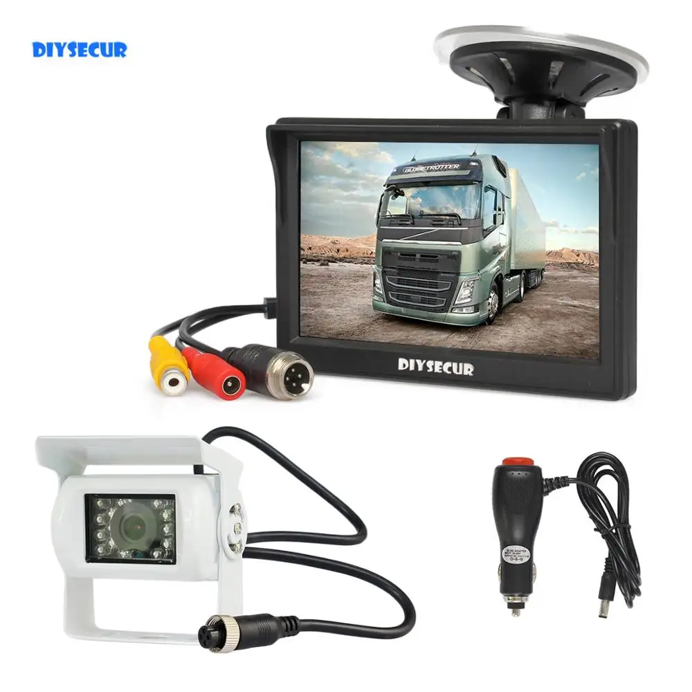 DIYSECUR " HD Обратный автомобильный монитор заднего вида Водонепроницаемый CCD ночного видения резервная камера автобус; грузовик; легковой автомобиль камера автомобильное зарядное устройство