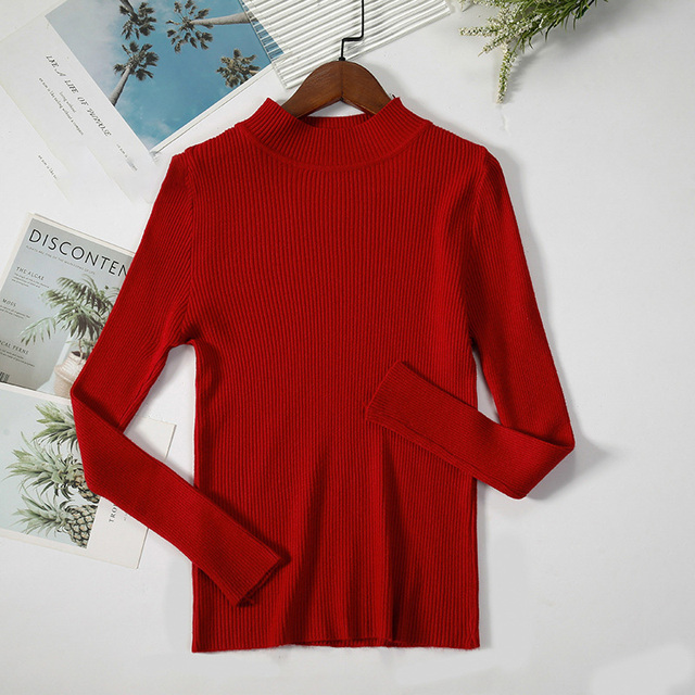 Autumn Winter Basic Turtleneck Sweaters Women Knitting Bottoming Sweaters Warm Pullovers Slim Long Sleeve Tops Female