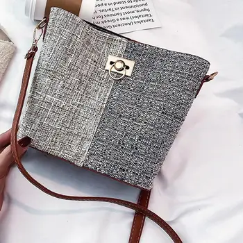 

Retro Plaid Bucket Bags Women Handbag Brands Design Crossbody Bag Casual Ladies Shoulder Bag Leather Messenger Bags Purse #15