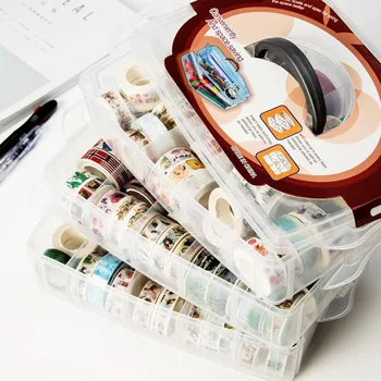 

Case Storage Box 1 pcs Transparent DIY Organization 3 Layer Clear Plastic