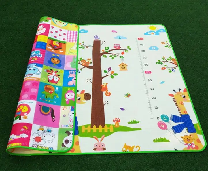 Детский игровой коврик, 200*180*0,5 см/1 см, для ползания, двойная поверхность, Детский ковер, креативный мультяшный дизайн, развивающий коврик для детей, игровой коврик - Цвет: 10