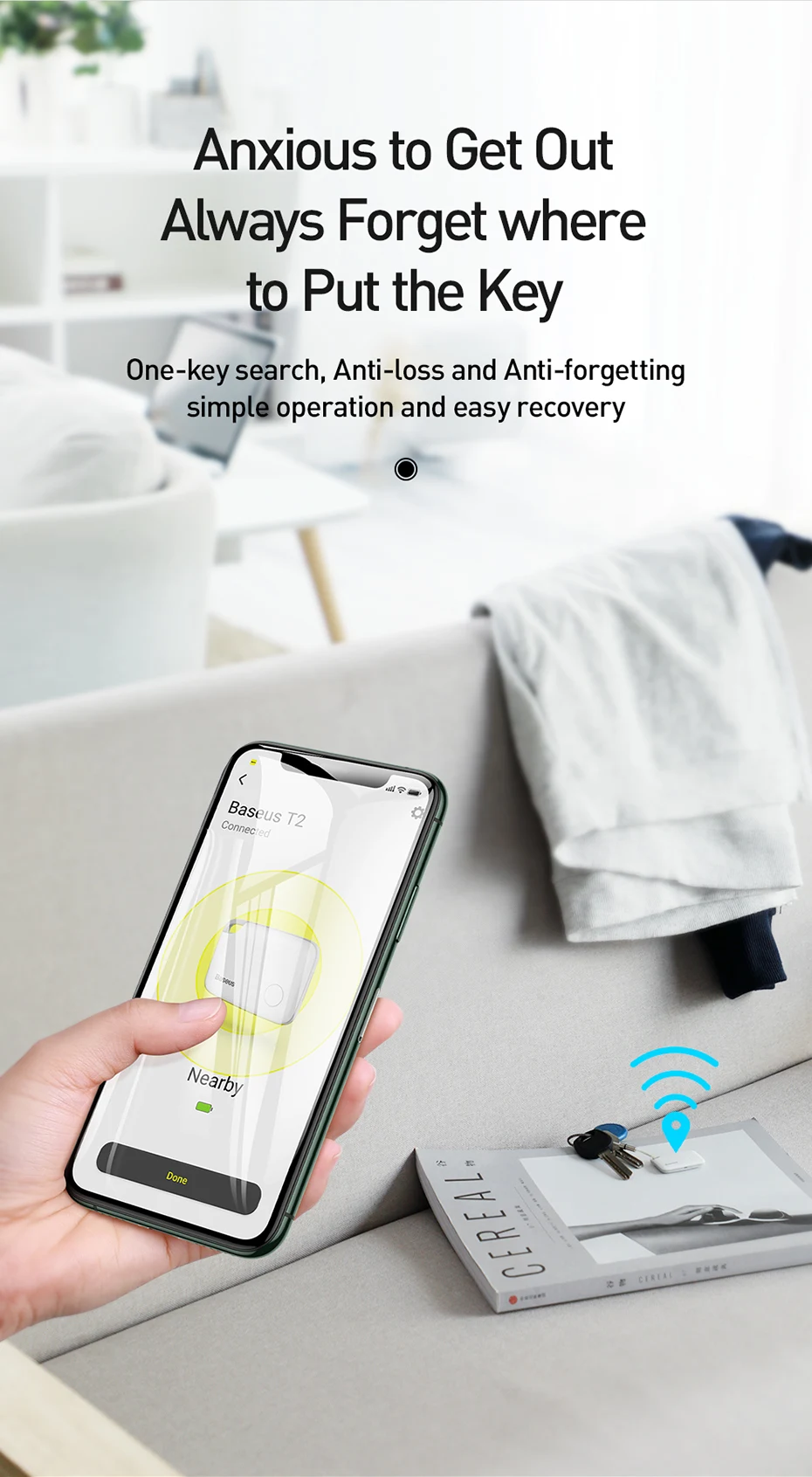 Мини gps трекер Baseus, Bluetooth трекер для домашних животных, собак, кошек, ключей, телефонов, детей, сигнализация против потери, умный тег, брелок, локатор