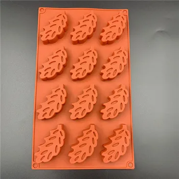 

12 holes Leaves Shaped Silica Gel Silicone Cake Mold Chocolate Candy Cookies Moulds Cake Decorating Tools