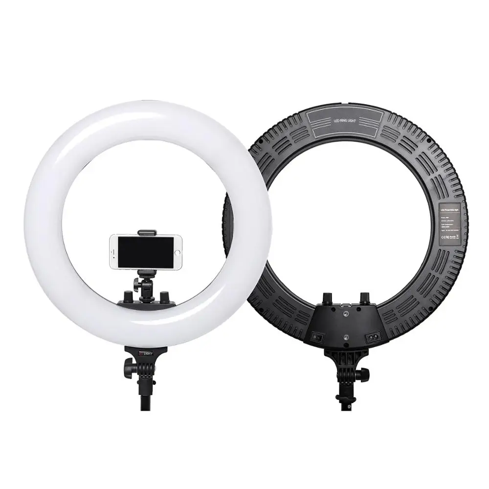18 Inch Photo Studio lighting LED Ring Light 448PCS Bulbs 3200-5600k Photography Dimmable Ring Lamp No Tripod for VideoMakeup