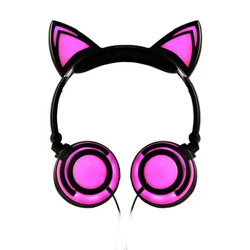 

Wireless Bluetooth Headphone Gaming Headset Headphones Cat Ear Flashing Glowing with led light Grils boys earbuds for phone