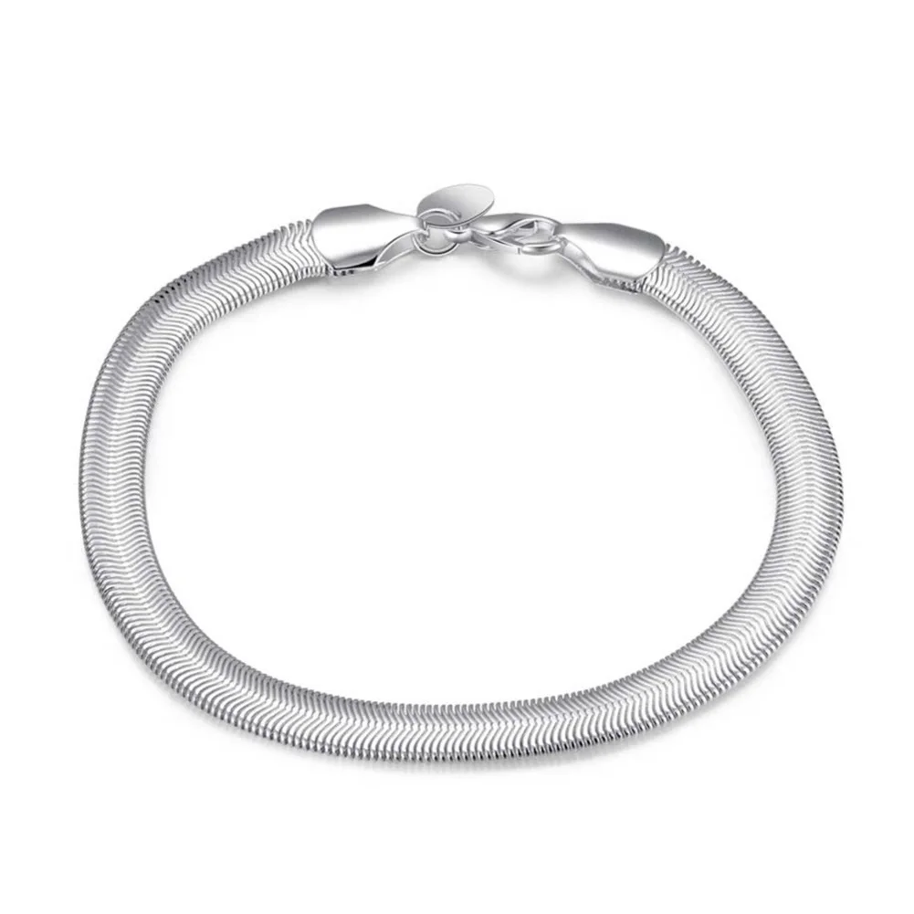 Подарок прочное ювелирное изделие модный домашний плоский посеребренный Змеиный браслет для женщин