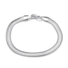 Подарок прочное ювелирное изделие модный домашний плоский посеребренный Змеиный браслет для женщин