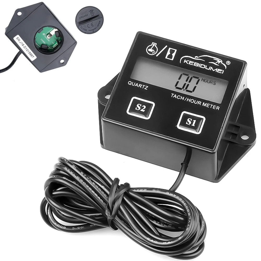 timers Motorcycle Engine tach Hour Meter Gauge Digital LCD Display Tachometer For Moto Marine Boat Motor Stroke Car | Автомобили и