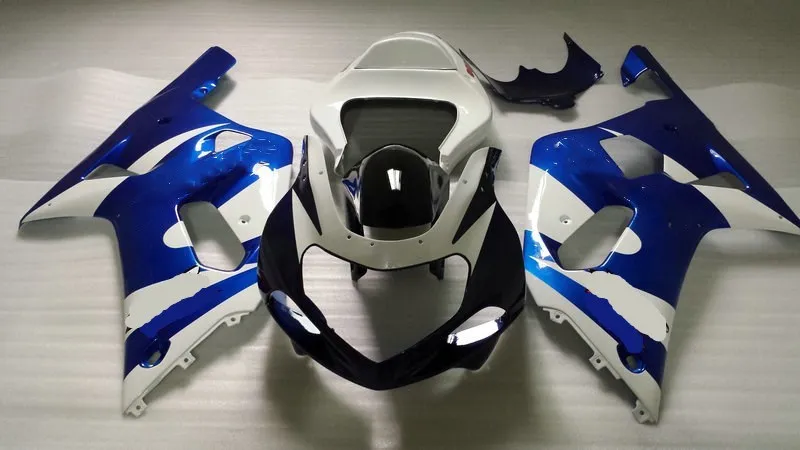 Hi-grade Fairing kit for GSXR600 750 K1 01 02 03 GSXR 600 GSXR750 2001 2002 2003 ABS White blue Fairings bodywork+gifts SH21 | Автомобили