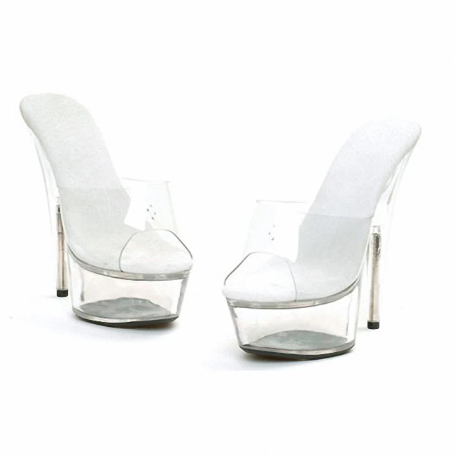 Summer Hot sale Concise Rransparent Crystal slippers 6 inches Stiletto heels 15cm Thick platform Womens Nightclub Stripper Sexy