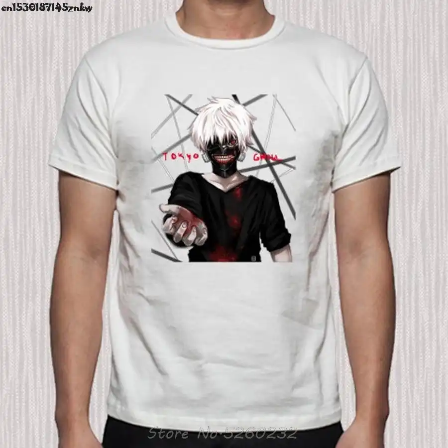 New Tokyo Ghoul Kaneki Mask Anime Cartoon Men S White T Shirt Size S To 3xl Short Sleeves Cotton Fashion T Shirt Free Shipping P T Shirts Aliexpress