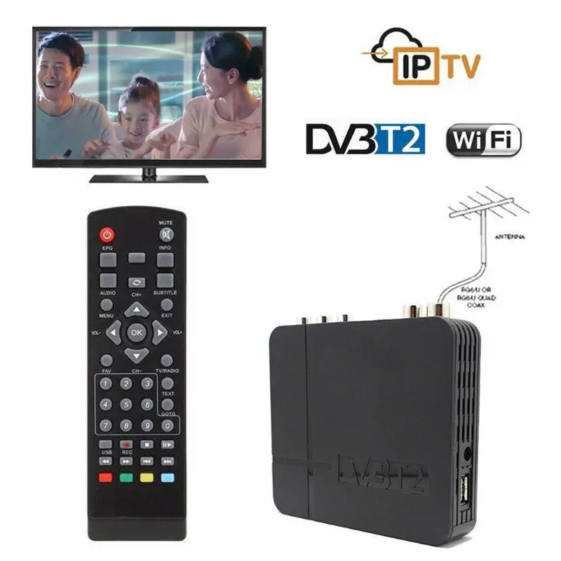 Vmade DVB-T2 Full HD 1080P цифровой эфирный приемник DVB-T MPEG-4 ТВ-тюнер Поддержка 3D интерфейс мини-приставка